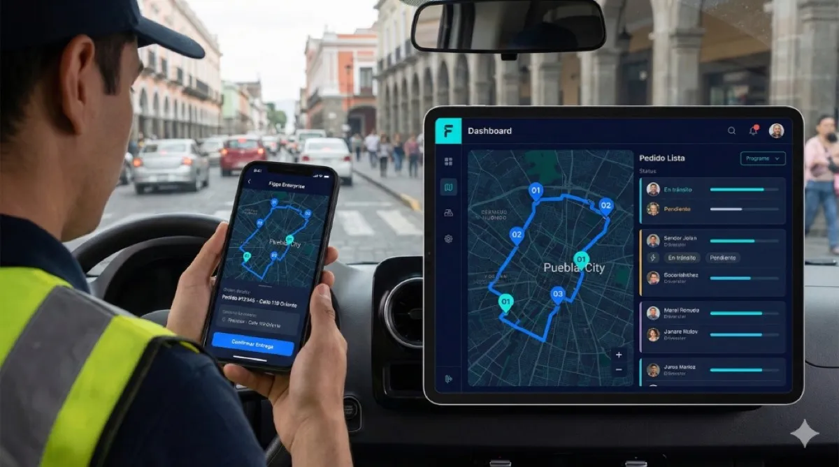 Figgo Enterprise delivery operation with driver and dispatch interfaces
